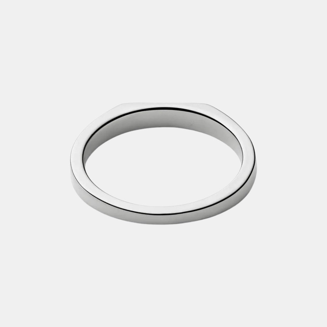 Slim Geometric Signet Ring