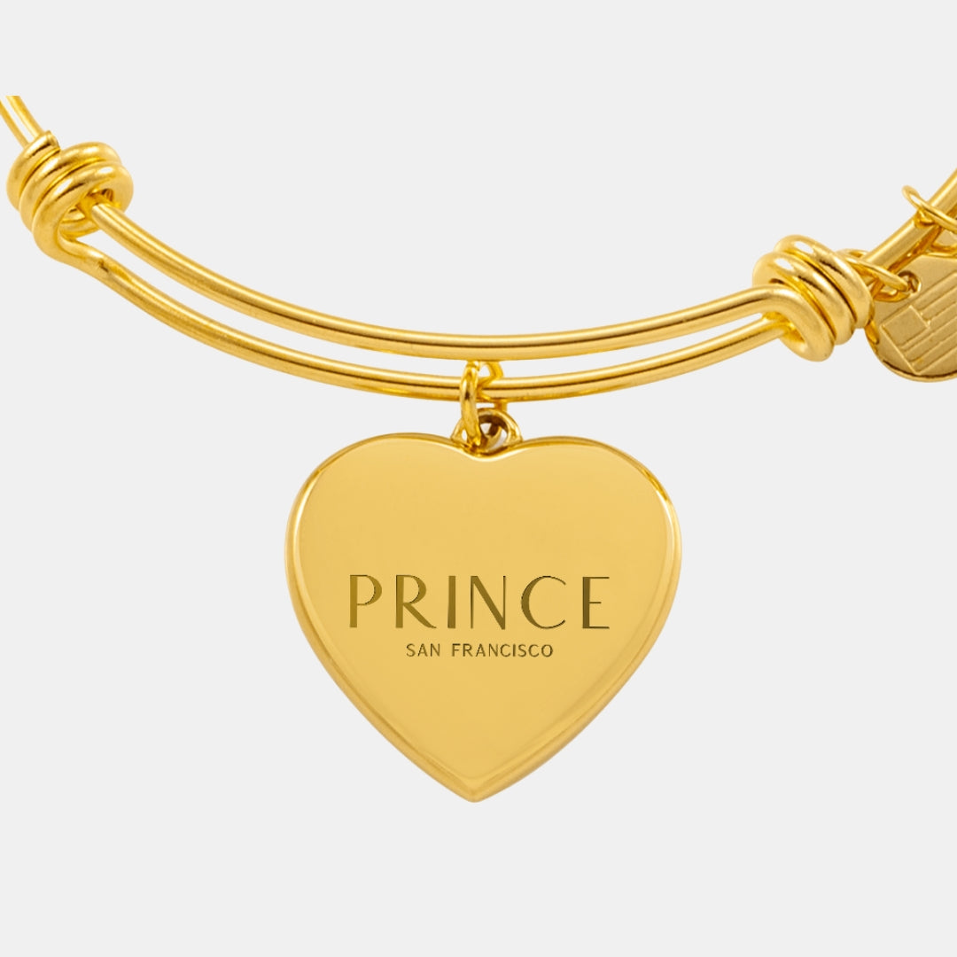 Bold Custom Engraved Heart Bangle Bracelet