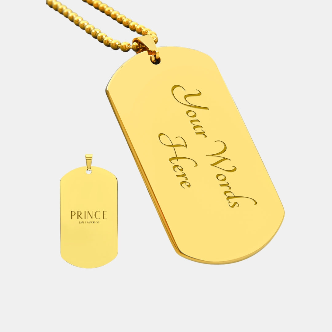Bold Custom Engraved Tag Pendant Chain