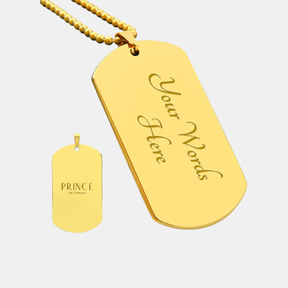Bold Custom Engraved Tag Pendant Chain