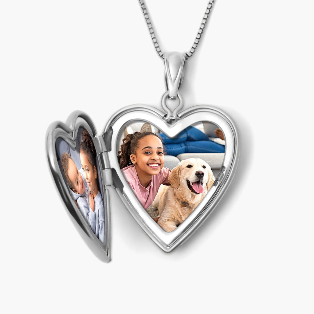 Classic Heart Photo Locket Pendant Necklace