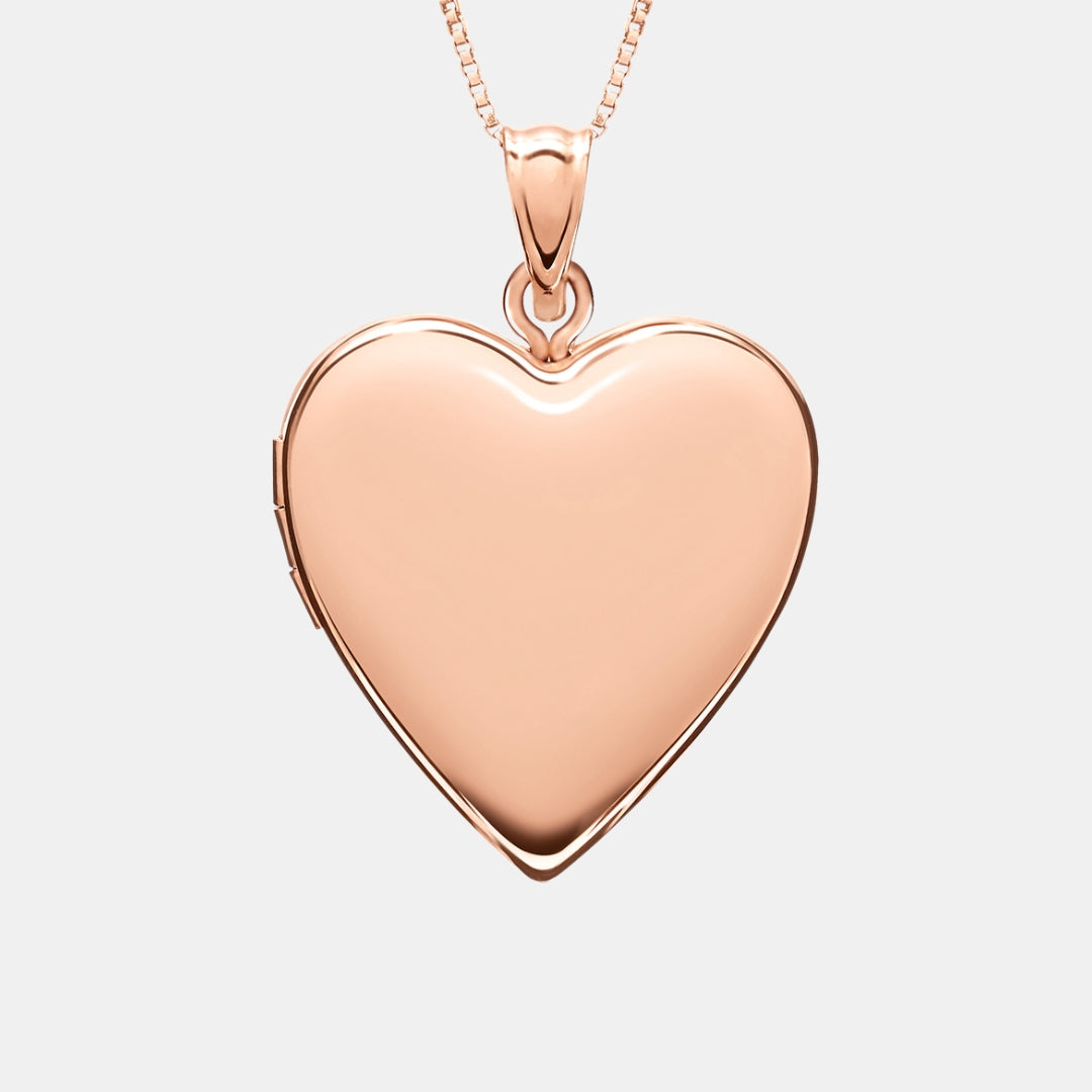 Classic Heart Photo Locket Pendant Necklace