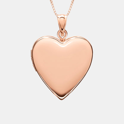 Classic Heart Photo Locket Pendant Necklace