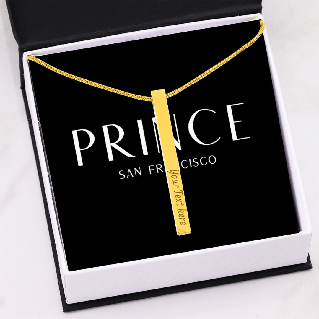 Classic Engravable Vertical Bar Pendant Necklace