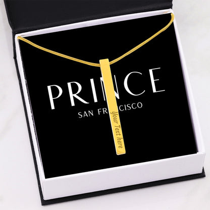 Classic Engravable Vertical Bar Pendant Necklace