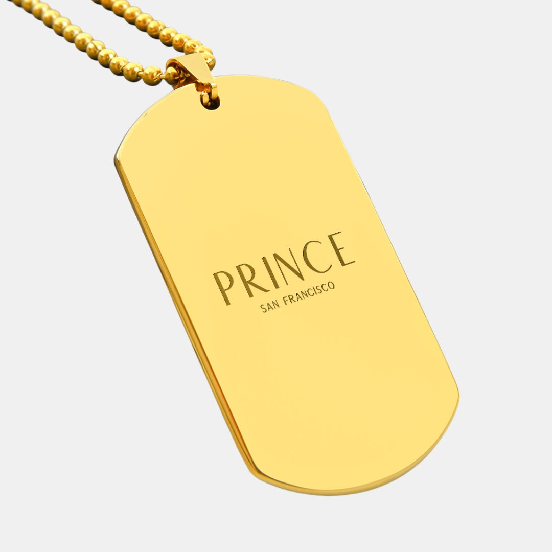 Bold Custom Engraved Tag Pendant Chain