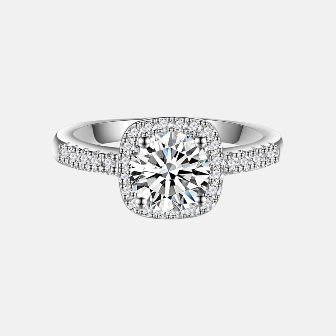 Round Moissanite Cushion Ring