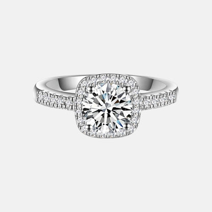 Round Moissanite Cushion Ring