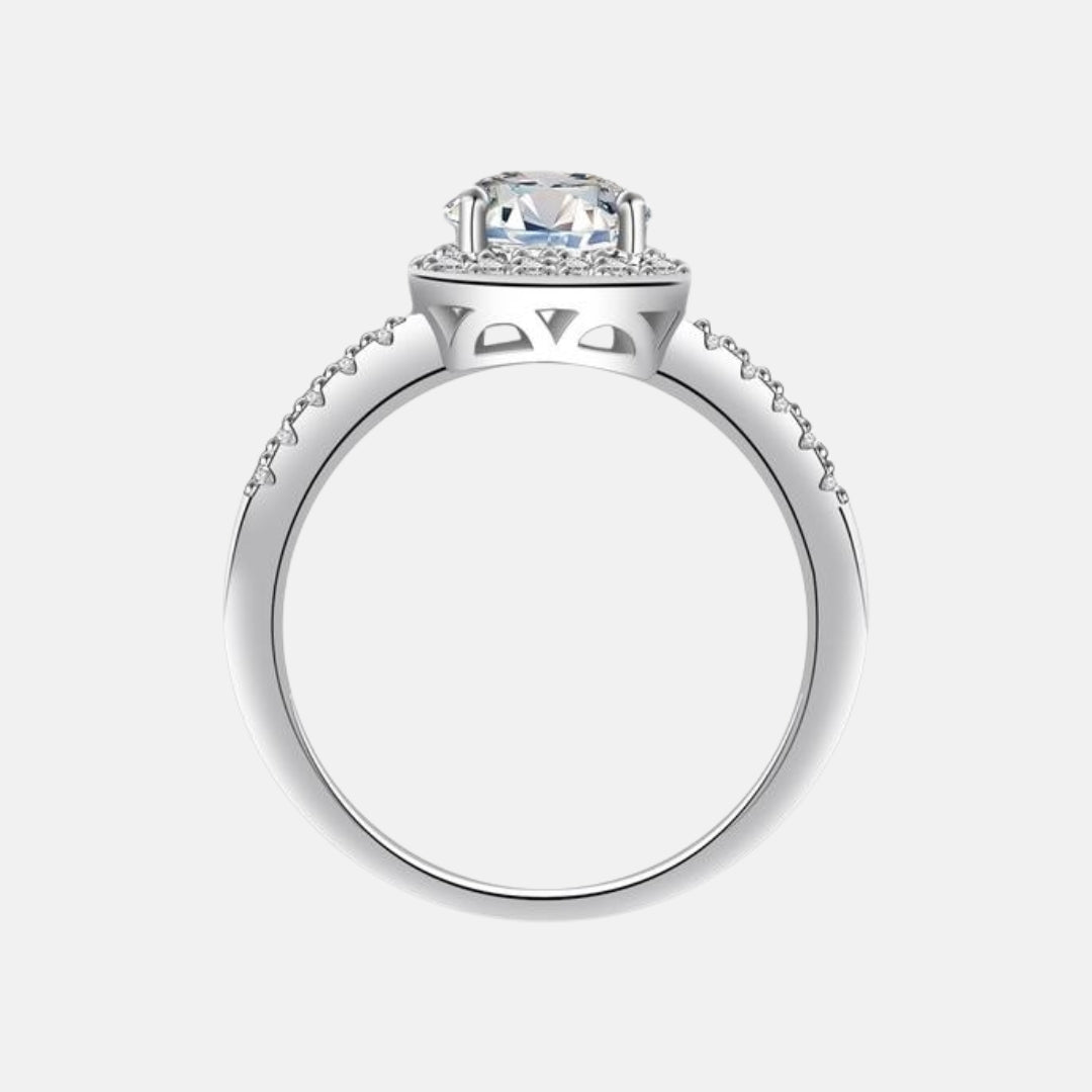 Round Moissanite Cushion Ring