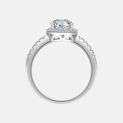 Round Moissanite Cushion Ring
