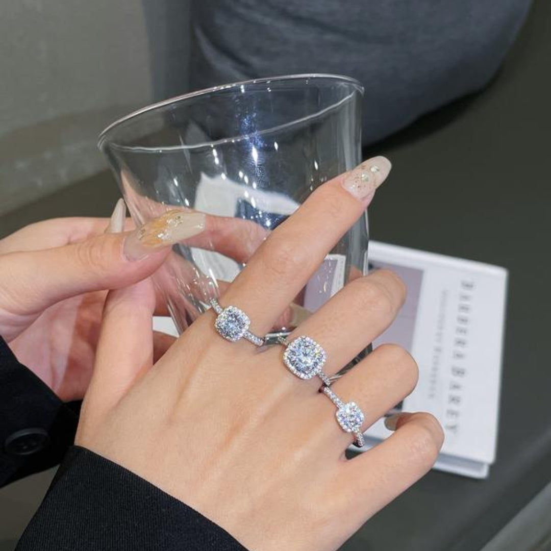 Round Moissanite Cushion Ring